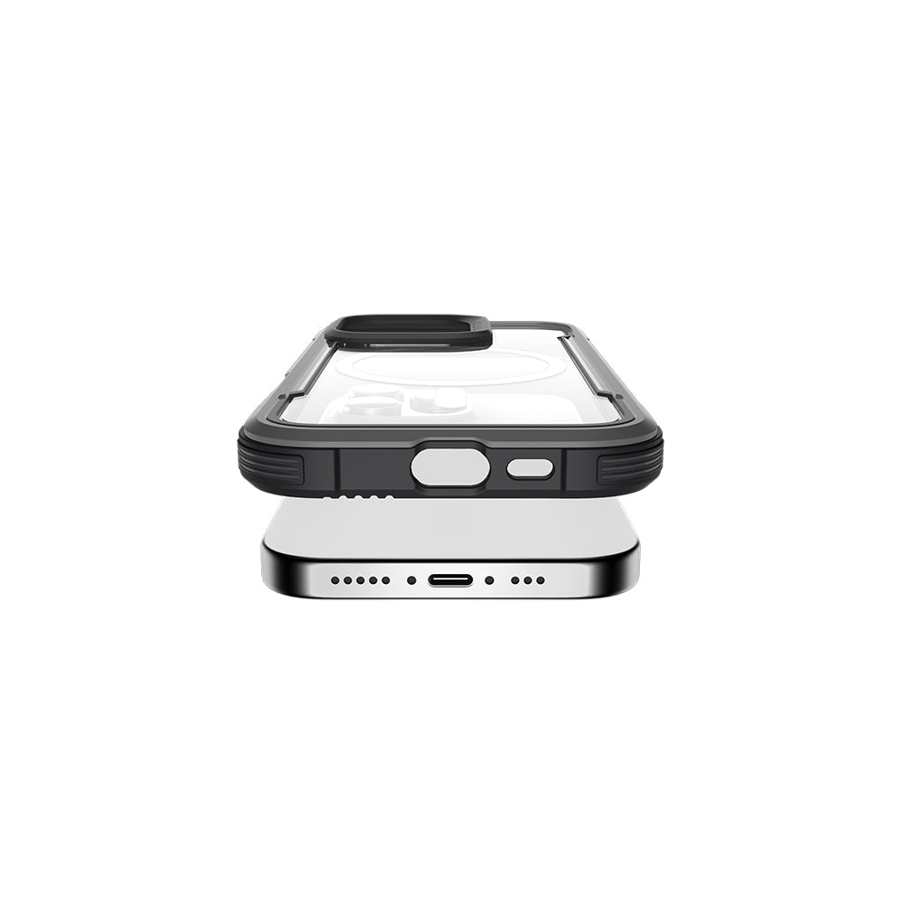 iPhone 16 Pro Kılıf M-safe Şarj Özellikli Airbagli Raptic Shield Serisi Şeffaf Arka Yüzey Kılıf