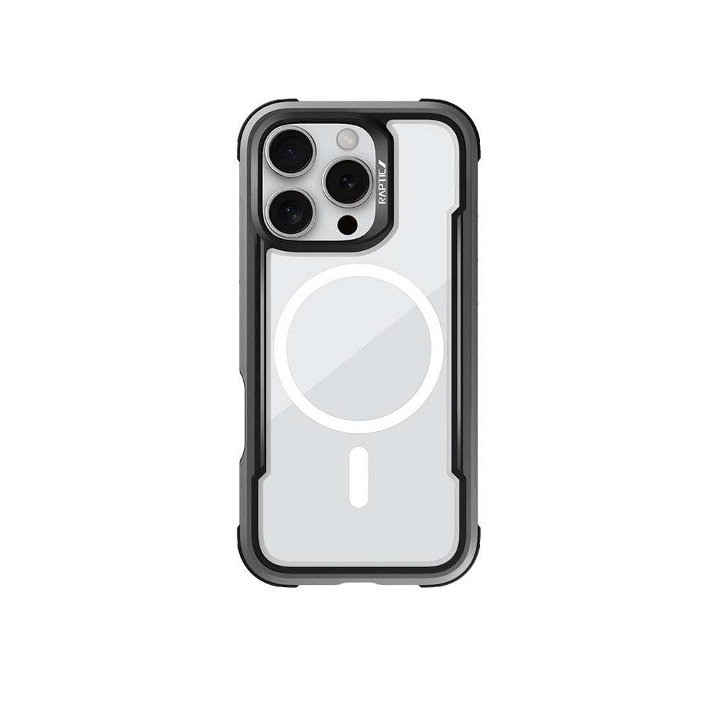 iPhone 16 Pro Kılıf M-safe Şarj Özellikli Airbagli Raptic Shield Serisi Şeffaf Arka Yüzey Kılıf