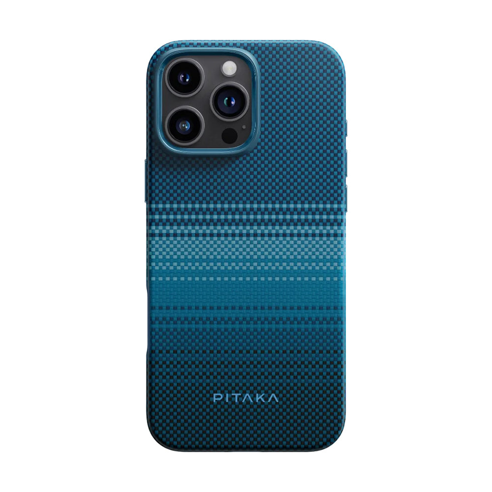 iPhone 16 Pro Kılıf M-safe Şarj Özellikli Aramid Karbon Fiber Pitaka Military-Grade Sunset-Moonrise Serisi Moonrise Kılıf