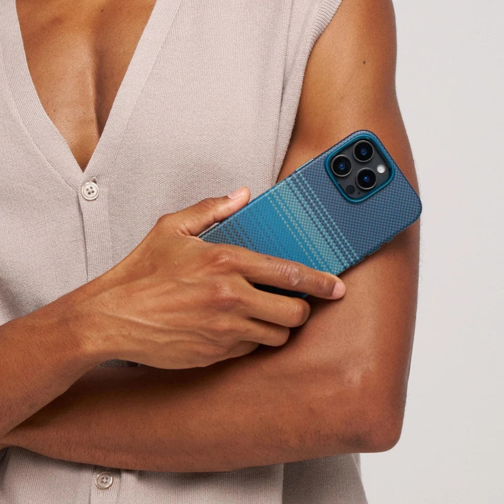 iPhone 16 Pro Kılıf M-safe Şarj Özellikli Aramid Fiber Pitaka Military-Grade Sunset-Moonrise Serisi Moonrise Kılıf