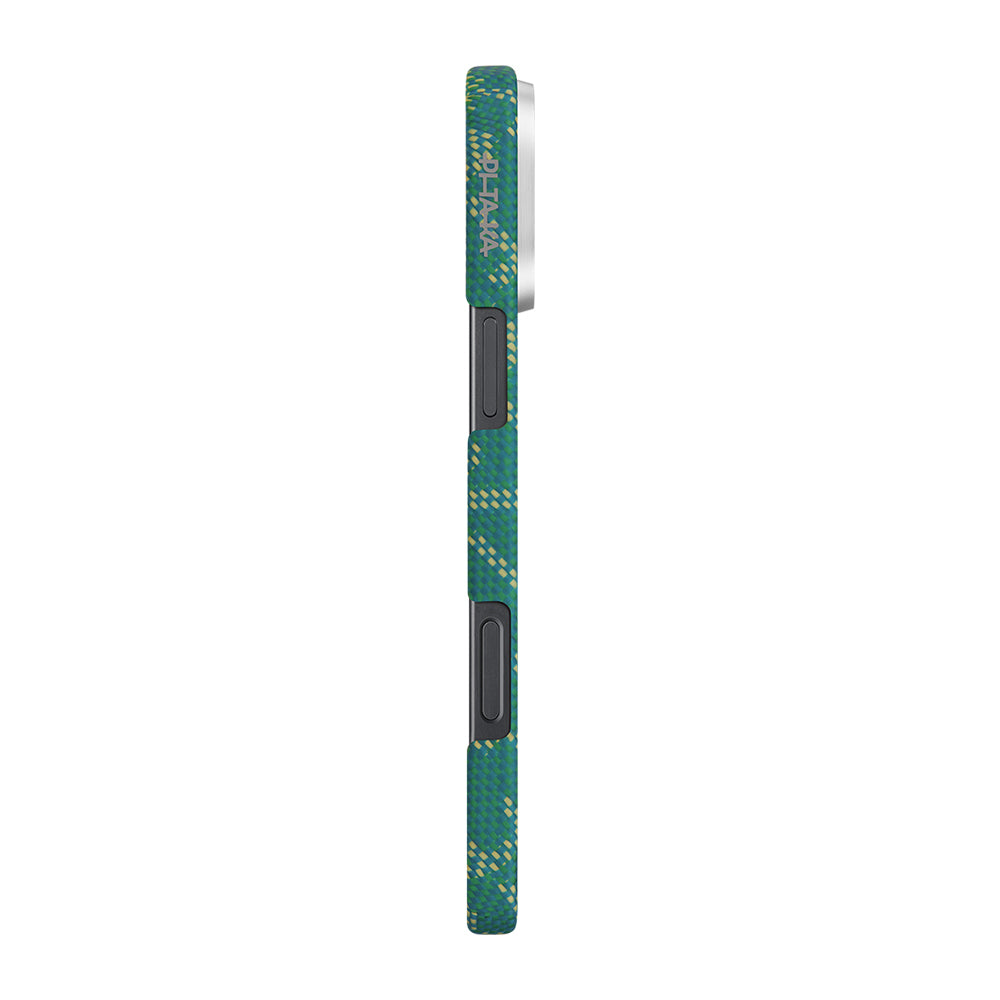 iPhone 16 Pro Kılıf M-safe Şarj Özellikli Aramid Karbon Fiber Pitaka Tactile Woven Monogram Serisi Kılıf