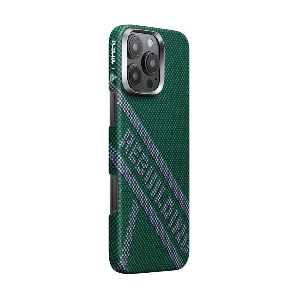 iPhone 16 Pro Kılıf M-safe Şarj Özellikli Aramid Karbon Fiber Re-TROS Tasarımlı Pitaka Tactile Woven Rebuilding Serisi Kılıf