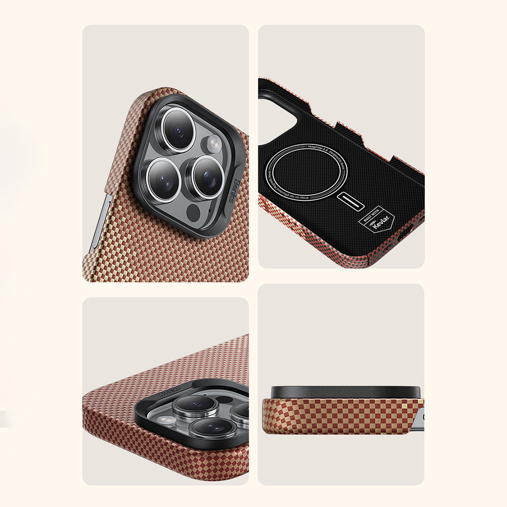 iPhone 16 Pro Kılıf M-safe Şarj Özellikli Benks GoldenTide ArmorAir 600D Kevlar Kılıf