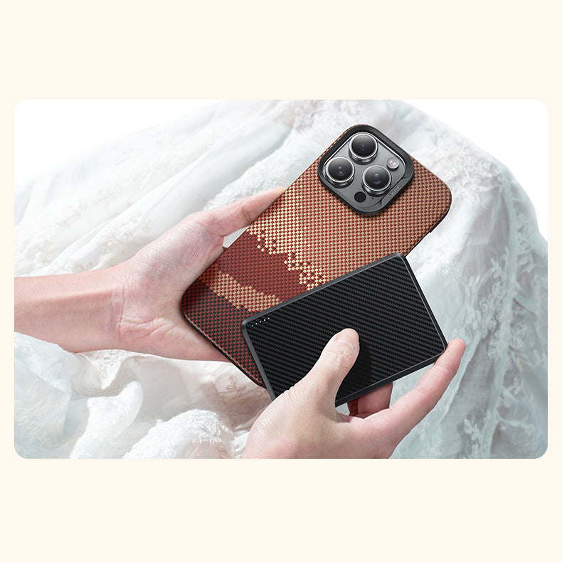 iPhone 16 Pro Kılıf M-safe Şarj Özellikli Benks GoldenTide ArmorAir 600D Kevlar Kılıf