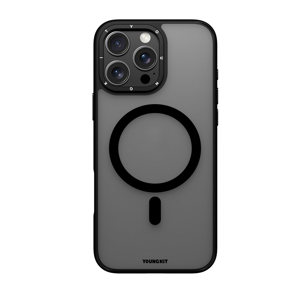 iPhone 16 Pro Kılıf M-safe Şarj Özellikli Cam Arka Yüzey TPU Youngkit Gemstone Serisi Kılıf