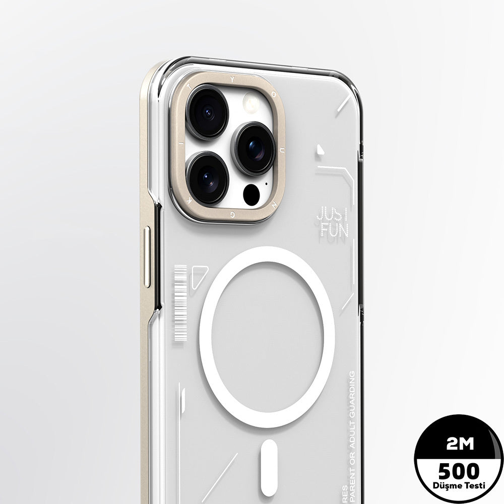 iPhone 16 Pro Kılıf M-safe Şarj Özellikli Çıkarılabilir Arka Yüzeyli Youngkit Mecha Kılıf