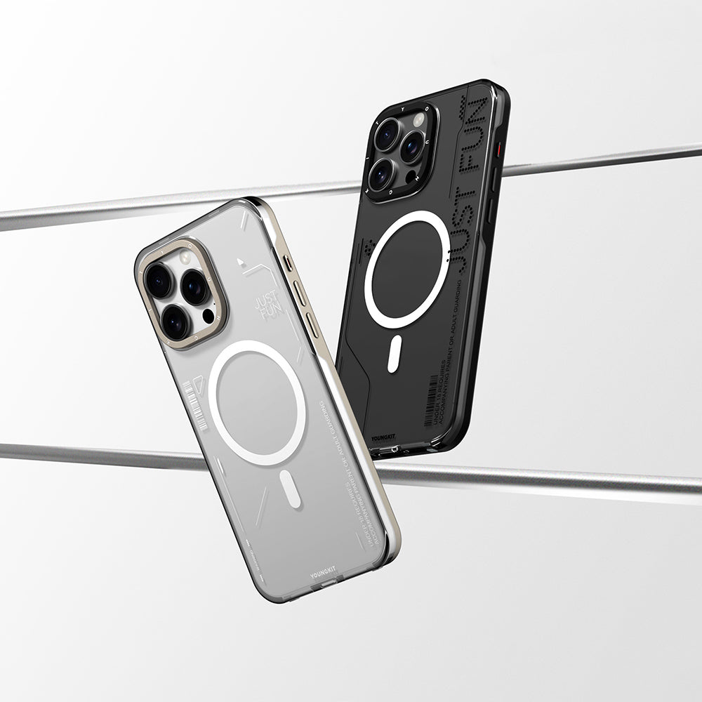 iPhone 16 Pro Kılıf M-safe Şarj Özellikli Çıkarılabilir Arka Yüzeyli Youngkit Mecha Kılıf