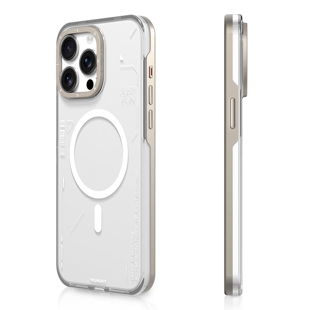 iPhone 16 Pro Kılıf M-safe Şarj Özellikli Çıkarılabilir Arka Yüzeyli Youngkit Mecha Kılıf