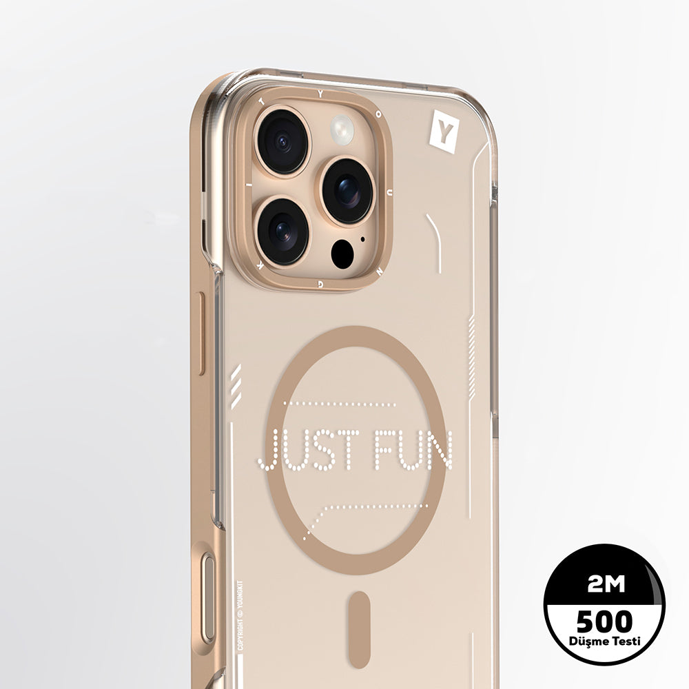 iPhone 16 Pro Kılıf M-safe Şarj Özellikli Çıkarılabilir Arka Yüzeyli Youngkit Mecha Kılıf