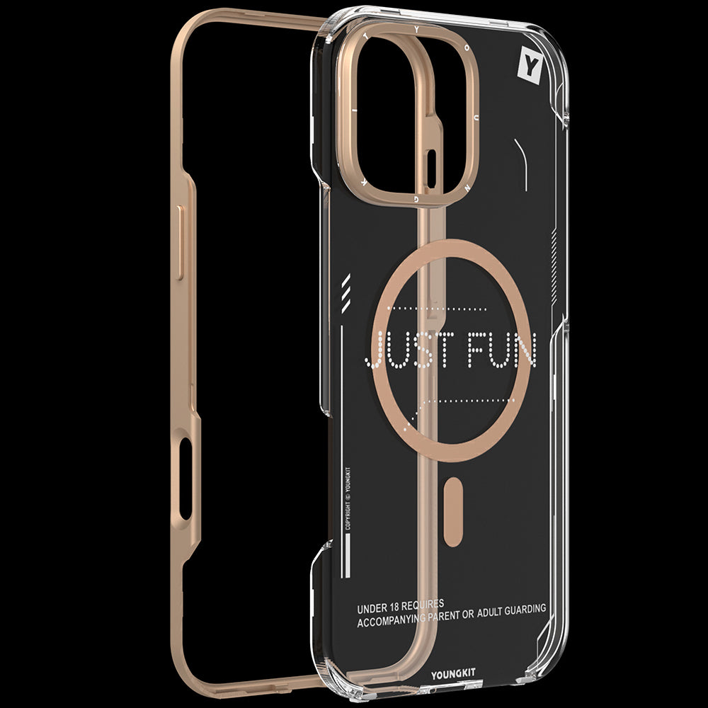 iPhone 16 Pro Kılıf M-safe Şarj Özellikli Çıkarılabilir Arka Yüzeyli Youngkit Mecha Kılıf