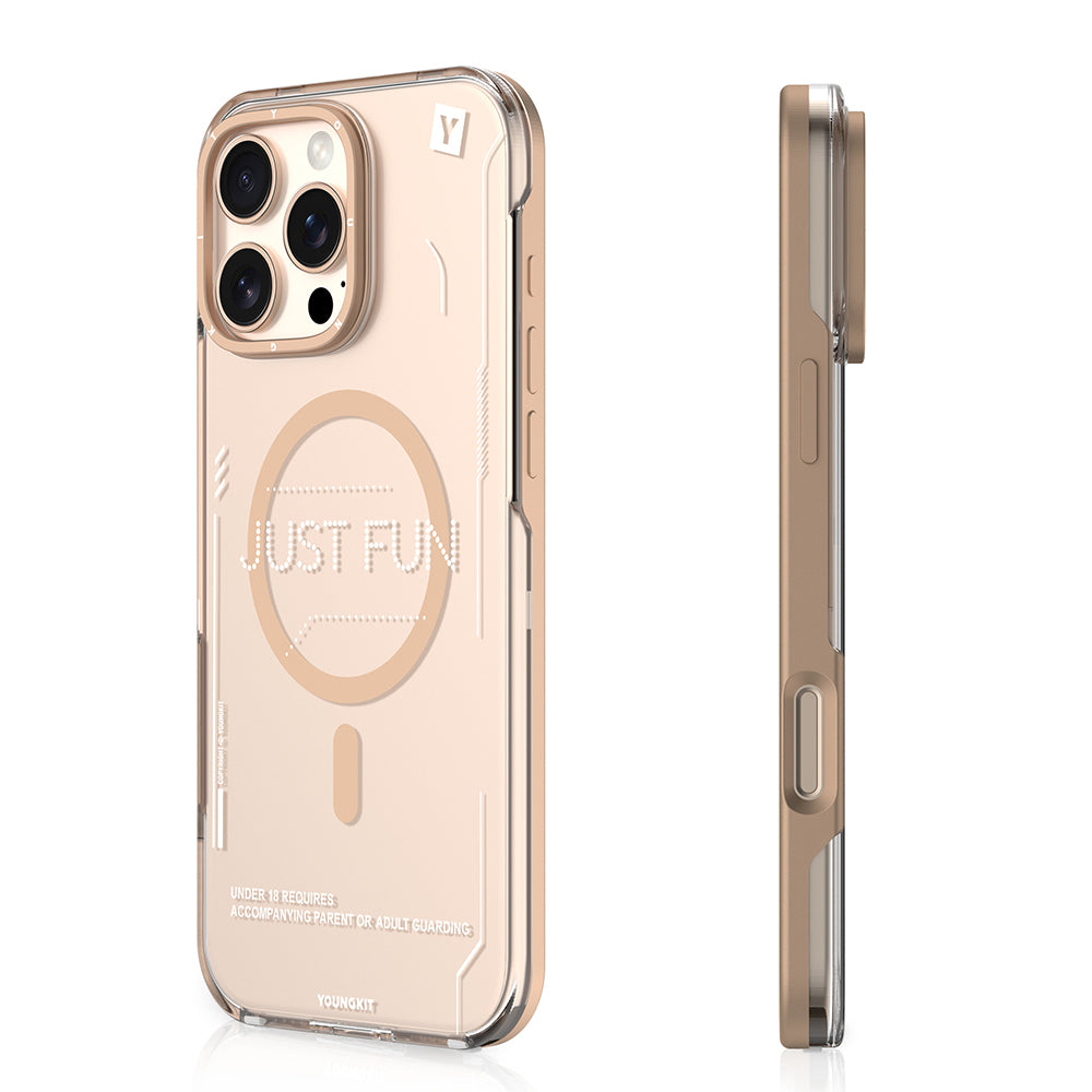 iPhone 16 Pro Kılıf M-safe Şarj Özellikli Çıkarılabilir Arka Yüzeyli Youngkit Mecha Kılıf