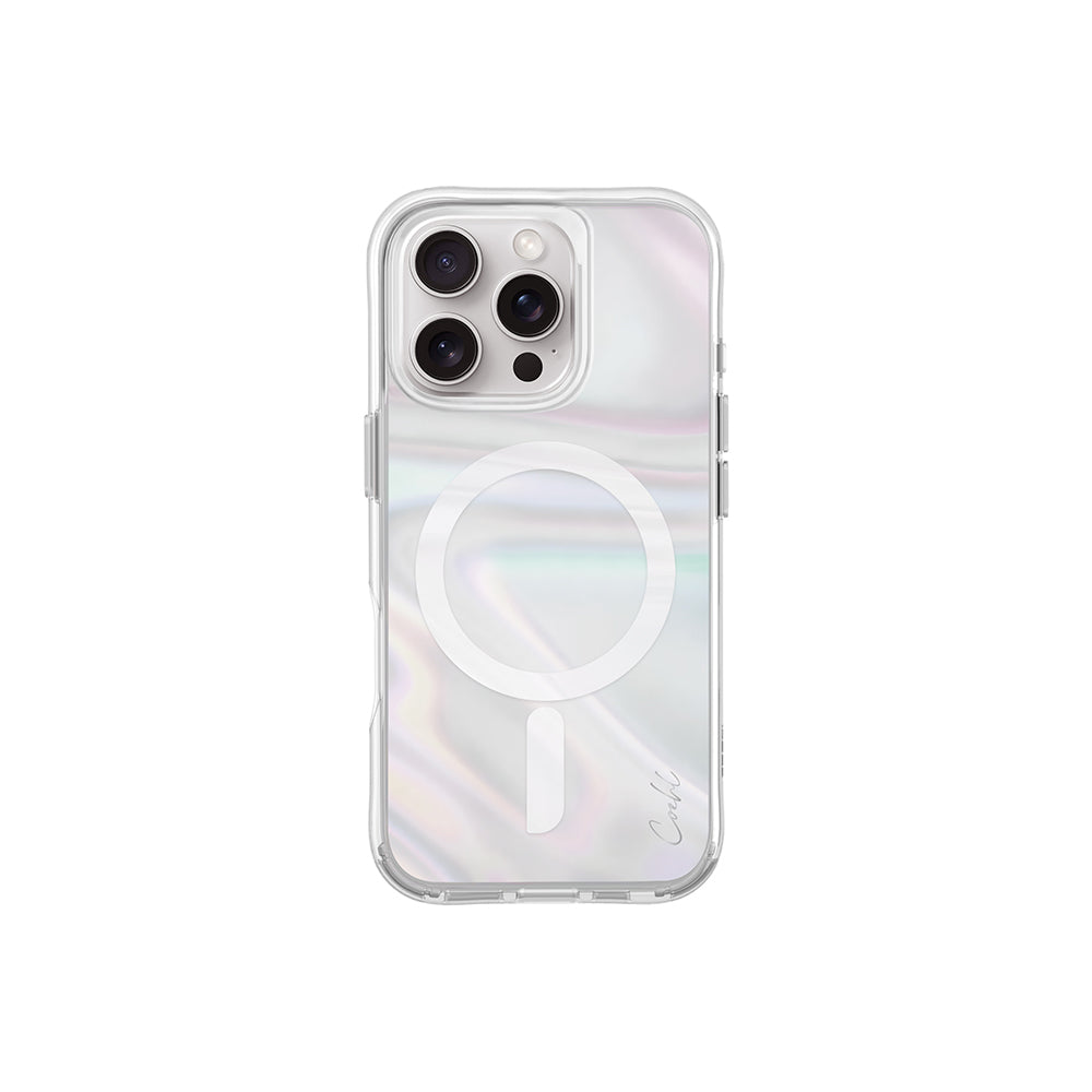iPhone 16 Pro Kılıf M-safe Şarj Özellikli Holografik Şeffaf Arka Yüzey Coehl Savon Kılıf