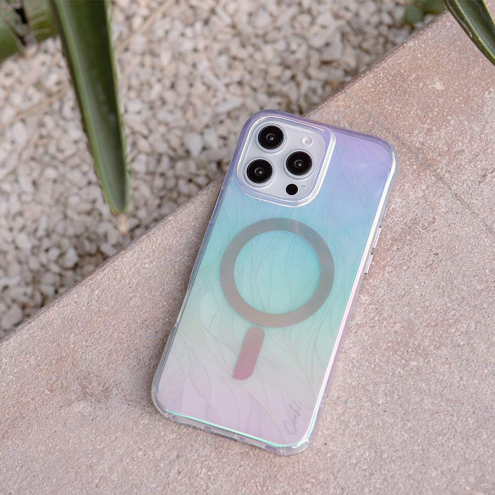 iPhone 16 Pro Kılıf M-safe Şarj Özellikli Holografik Şeffaf Arka Yüzey Coehl Willow Kılıf