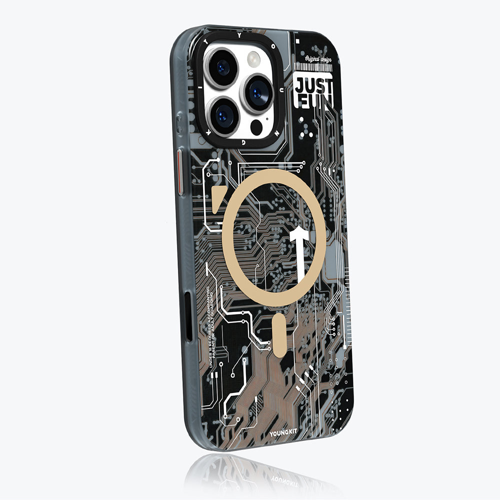 iPhone 16 Pro Kılıf M-safe Şarj Özellikli Kamera Denetim Butonlu Youngkit Technology Serisi Kılıf