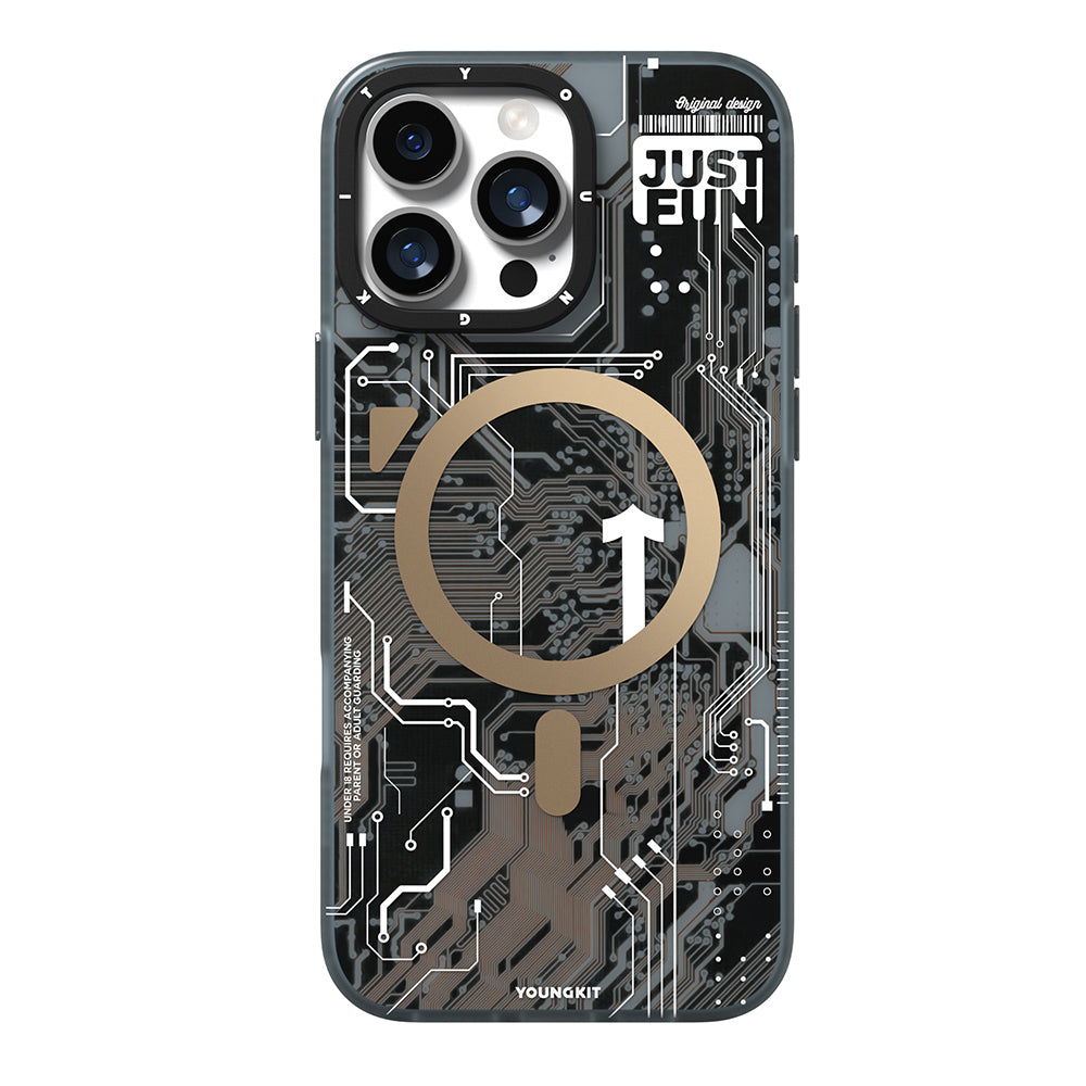 iPhone 16 Pro Kılıf M-safe Şarj Özellikli Kamera Denetim Butonlu Youngkit Technology Serisi Kılıf