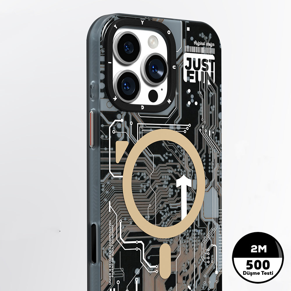 iPhone 16 Pro Kılıf M-safe Şarj Özellikli Kamera Denetim Butonlu Youngkit Technology Serisi Kılıf