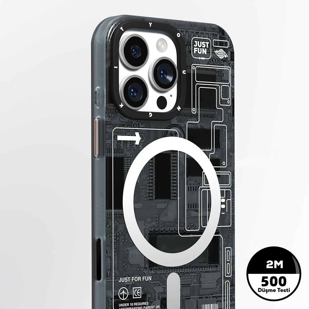 iPhone 16 Pro Kılıf M-safe Şarj Özellikli Kamera Denetim Butonlu Youngkit Technology Serisi Kılıf