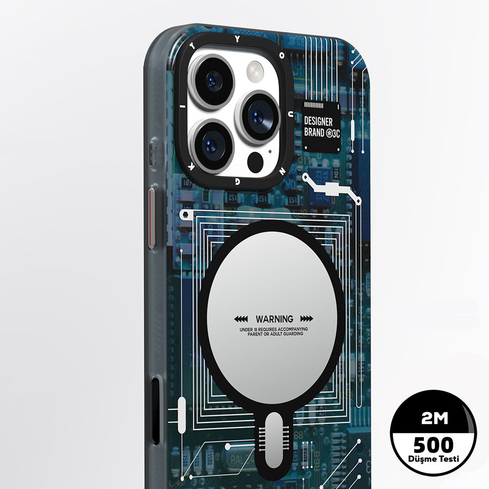 iPhone 16 Pro Kılıf M-safe Şarj Özellikli Kamera Denetim Butonlu Youngkit Technology Serisi Kılıf