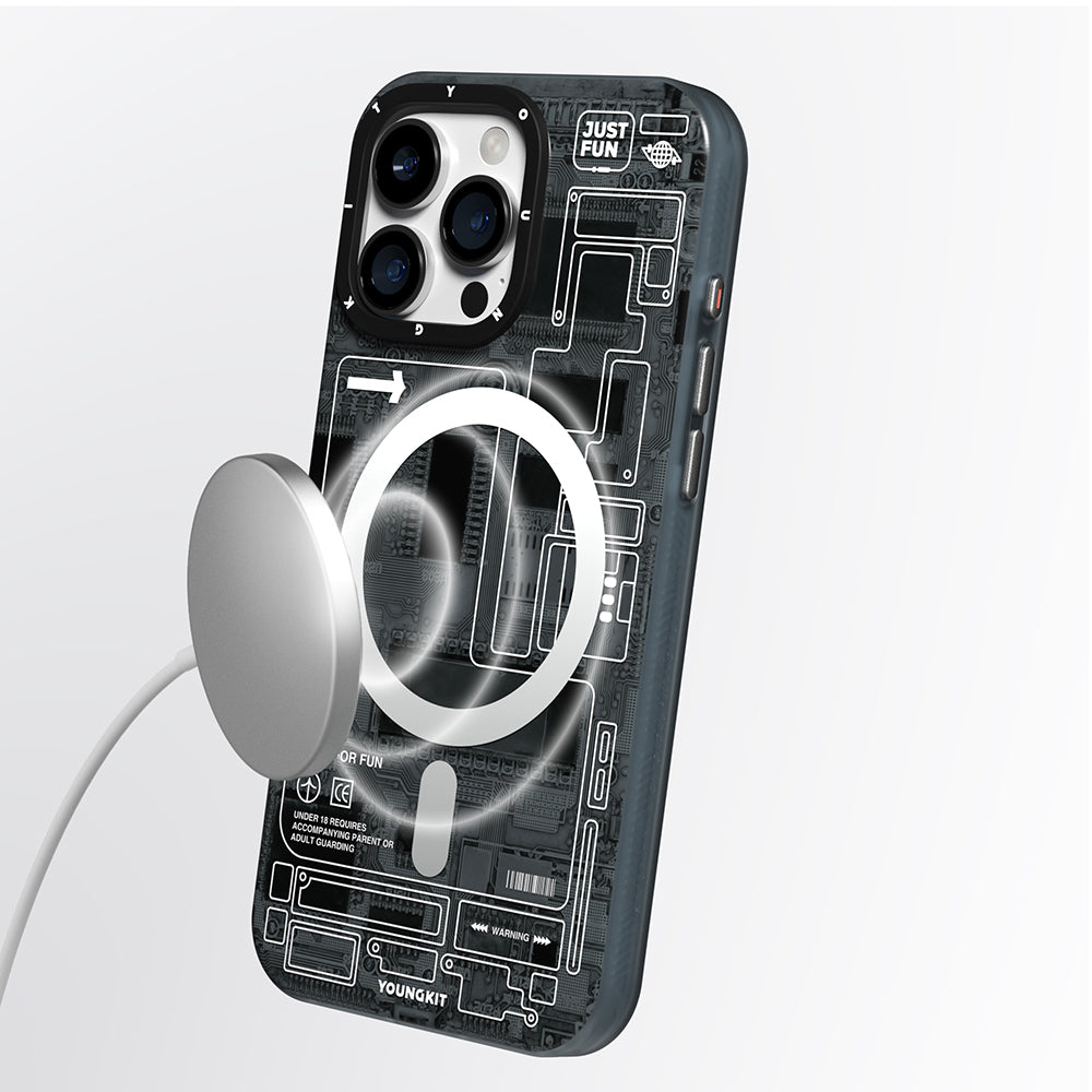 iPhone 16 Pro Kılıf M-safe Şarj Özellikli Kamera Denetim Butonlu Youngkit Technology Serisi Kılıf