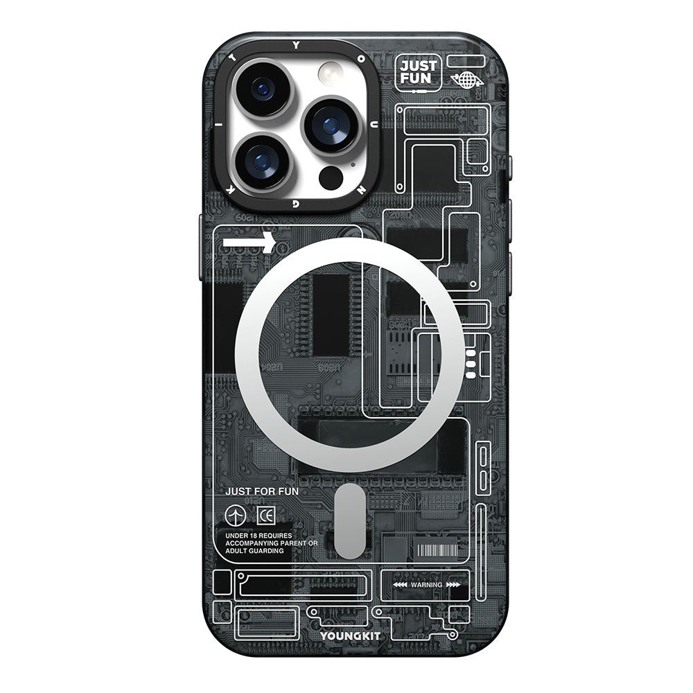 iPhone 16 Pro Kılıf M-safe Şarj Özellikli Kamera Denetim Butonlu Youngkit Technology Serisi Kılıf