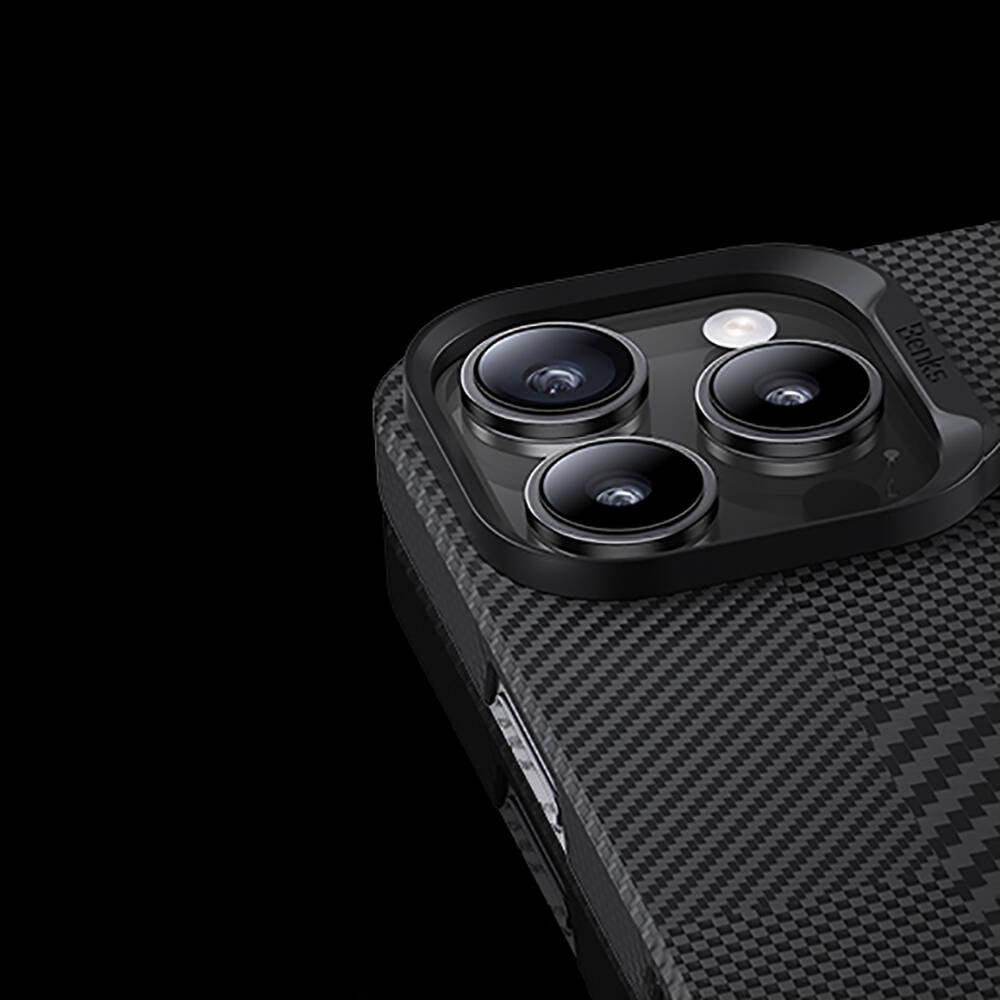 iPhone 16 Pro Kılıf M-safe Şarj Özellikli Karbon Fiber Benks Montage ArmorAir Kevlar Kılıf