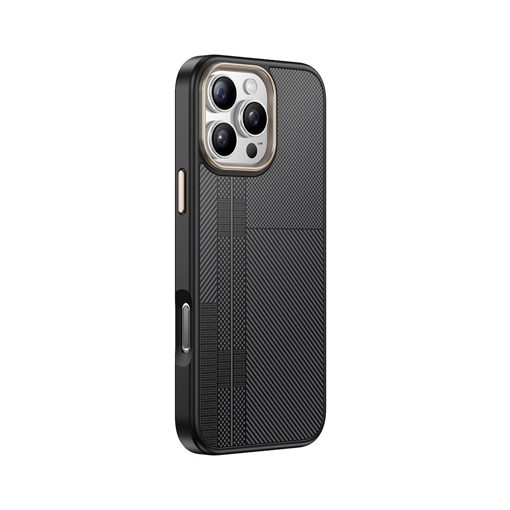 iPhone 16 Pro Kılıf M-safe Şarj Özellikli Karbon Fiber Görünümlü Zore Antina Kılıf