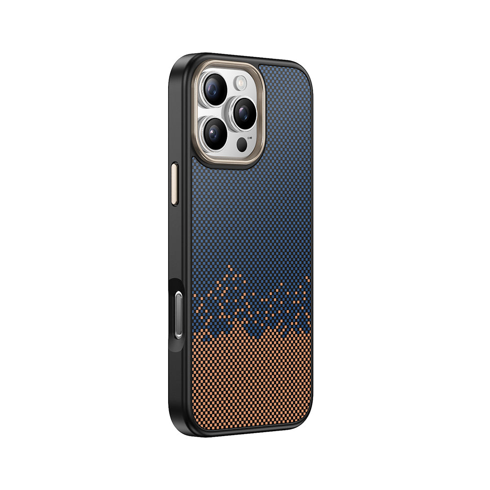 iPhone 16 Pro Kılıf M-safe Şarj Özellikli Karbon Fiber Görünümlü Zore Antina Kılıf
