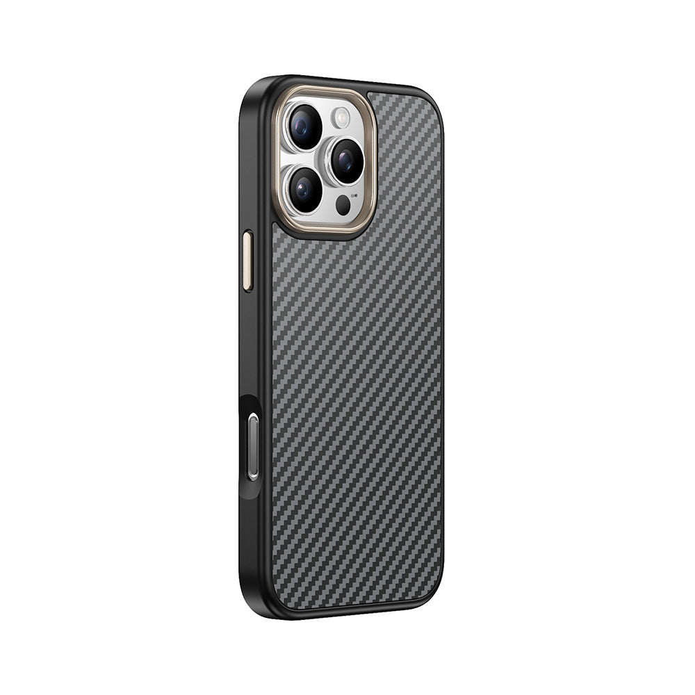 iPhone 16 Pro Kılıf M-safe Şarj Özellikli Karbon Fiber Görünümlü Zore Antina Kılıf