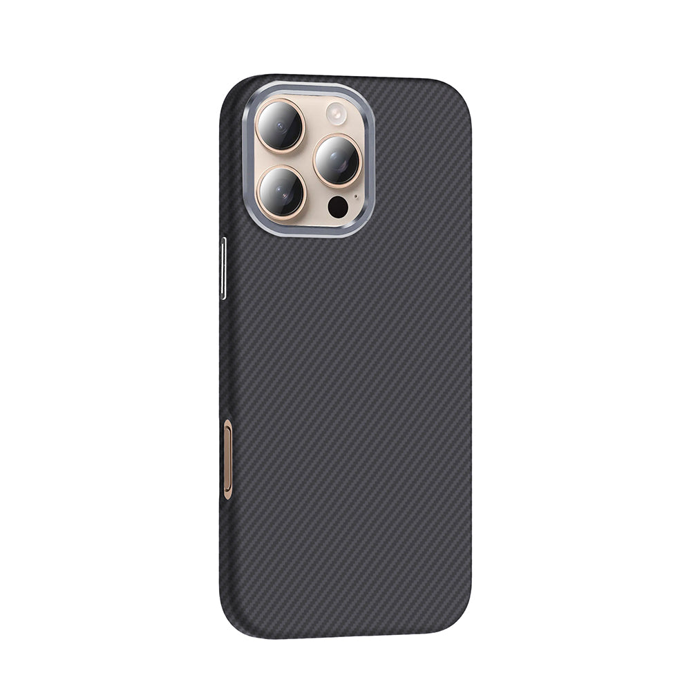 iPhone 16 Pro Kılıf M-safe Şarj Özellikli Karbon Fiber Görünümlü Zore Gros Kılıf