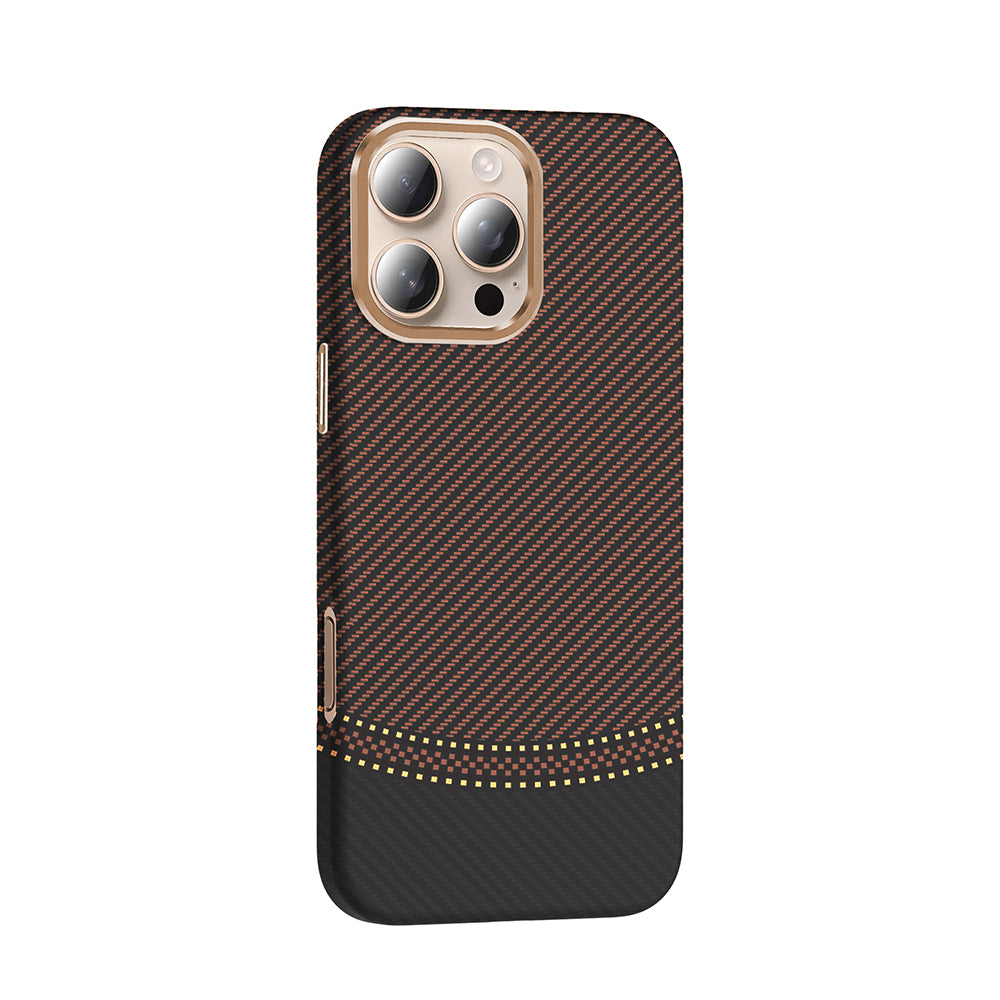iPhone 16 Pro Kılıf M-safe Şarj Özellikli Karbon Fiber Görünümlü Zore Gros Kılıf