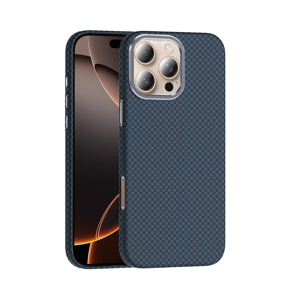 iPhone 16 Pro Kılıf M-safe Şarj Özellikli Karbon Fiber Görünümlü Zore Gros Kılıf