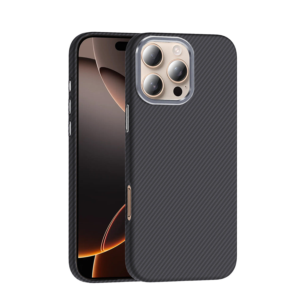 iPhone 16 Pro Kılıf M-safe Şarj Özellikli Karbon Fiber Görünümlü Zore Gros Kılıf