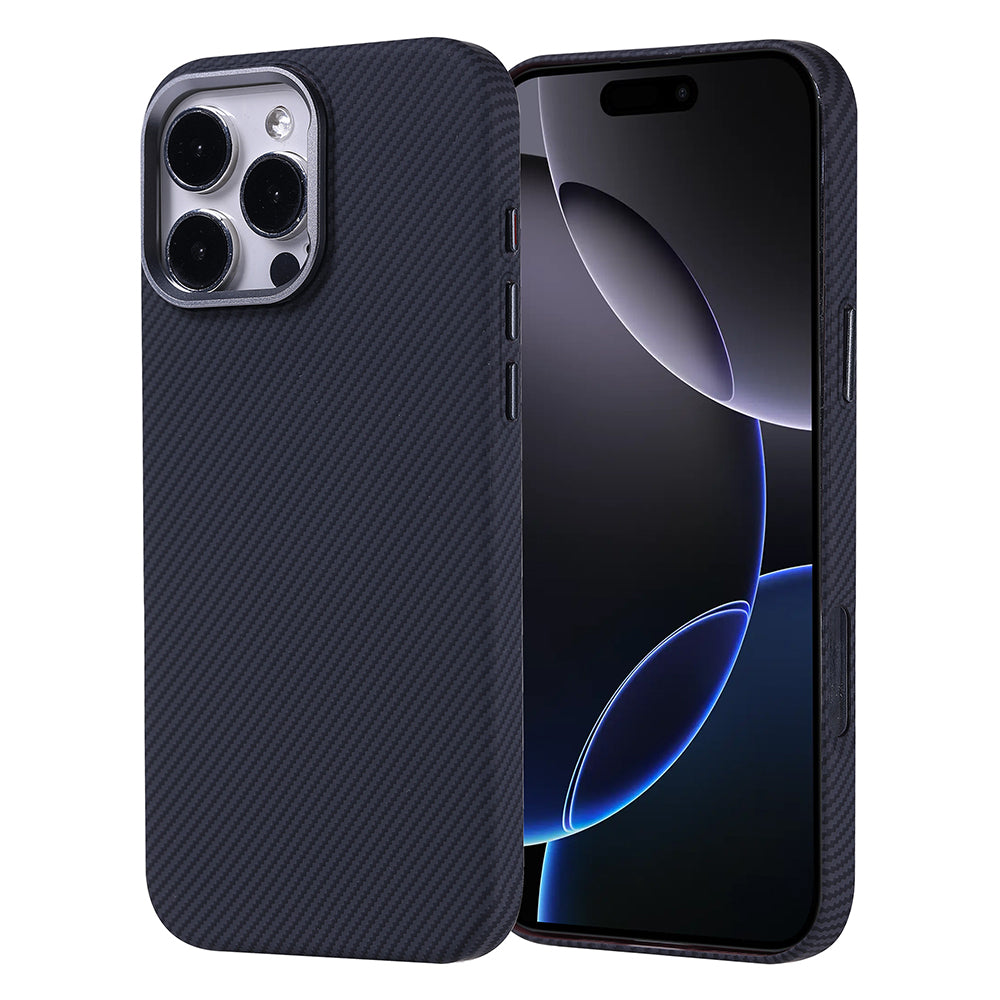 iPhone 16 Pro Kılıf M-safe Şarj Özellikli Karbon Fiber Görünümlü Zore Nekst Kılıf