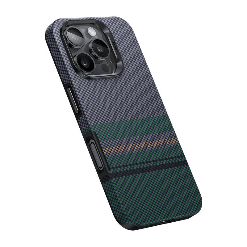 iPhone 16 Pro Kılıf M-safe Şarj Özellikli Karbon Fiber Tasarımlı Benks Aurora ArmorPro Kevlar Kılıf