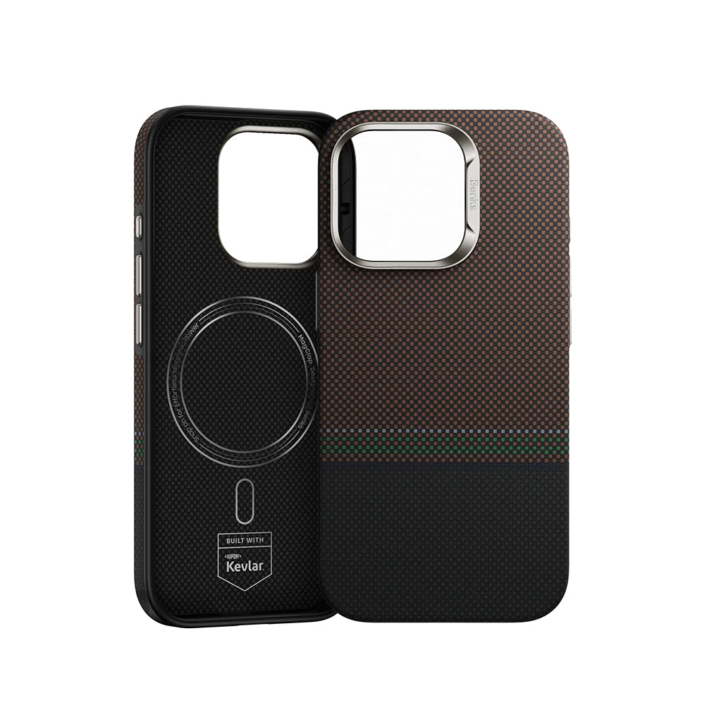iPhone 16 Pro Kılıf M-safe Şarj Özellikli Karbon Fiber Tasarımlı Benks Prestige ArmorPro Kevlar Kılıf