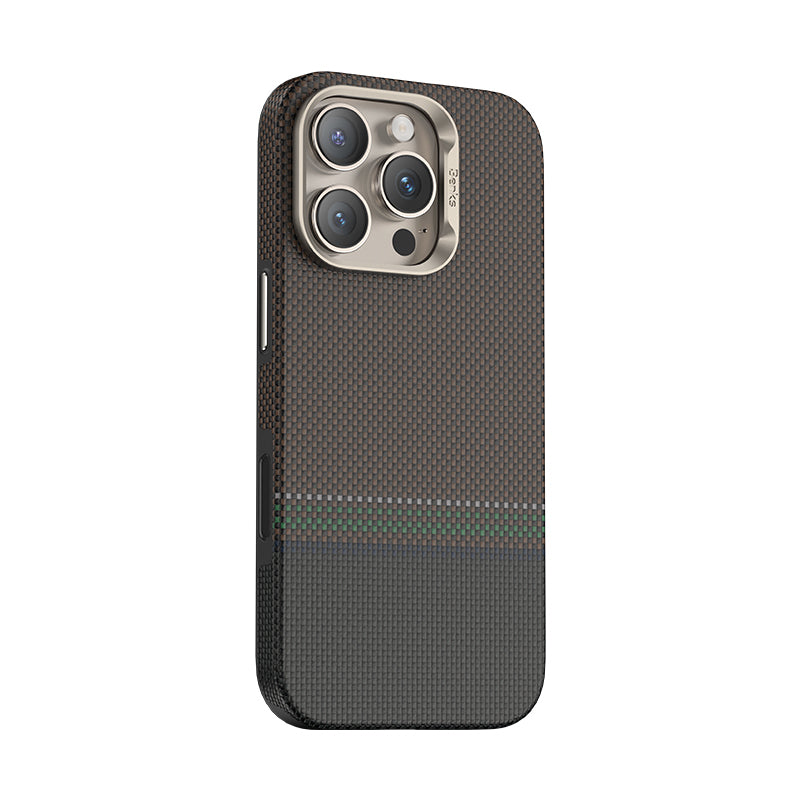 iPhone 16 Pro Kılıf M-safe Şarj Özellikli Karbon Fiber Tasarımlı Benks Prestige ArmorPro Kevlar Kılıf