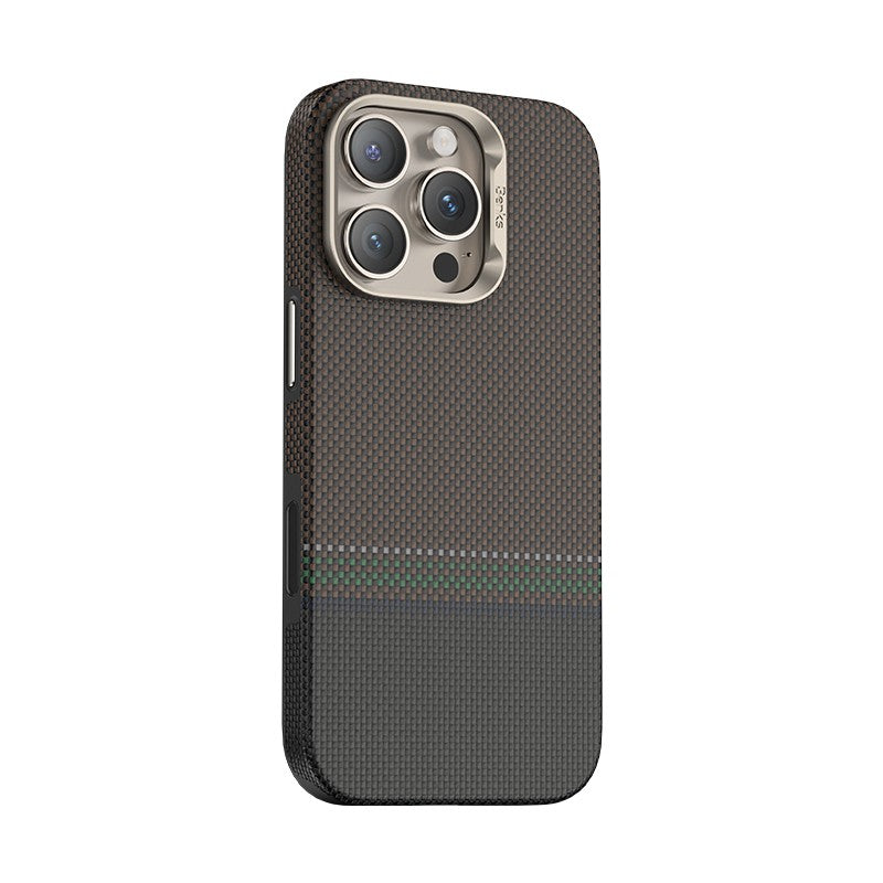 iPhone 16 Pro Kılıf M-safe Şarj Özellikli Karbon Fiber Tasarımlı Benks Prestige ArmorPro Kevlar Kılıf