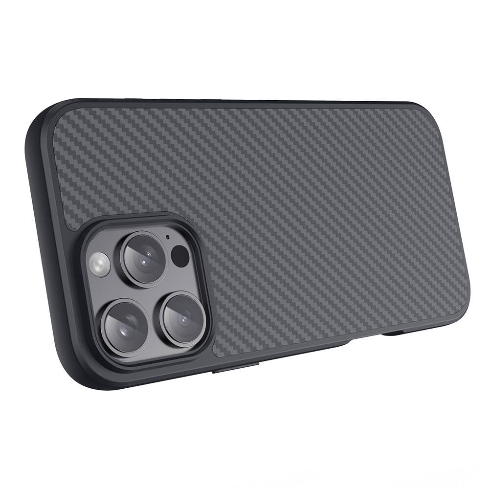 iPhone 16 Pro Kılıf M-safe Şarj Özellikli Karbon Fiber Tasarımlı Zore Elnino Kılıf