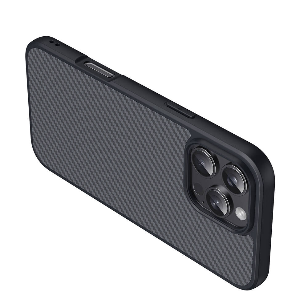 iPhone 16 Pro Kılıf M-safe Şarj Özellikli Karbon Fiber Tasarımlı Zore Elnino Kılıf