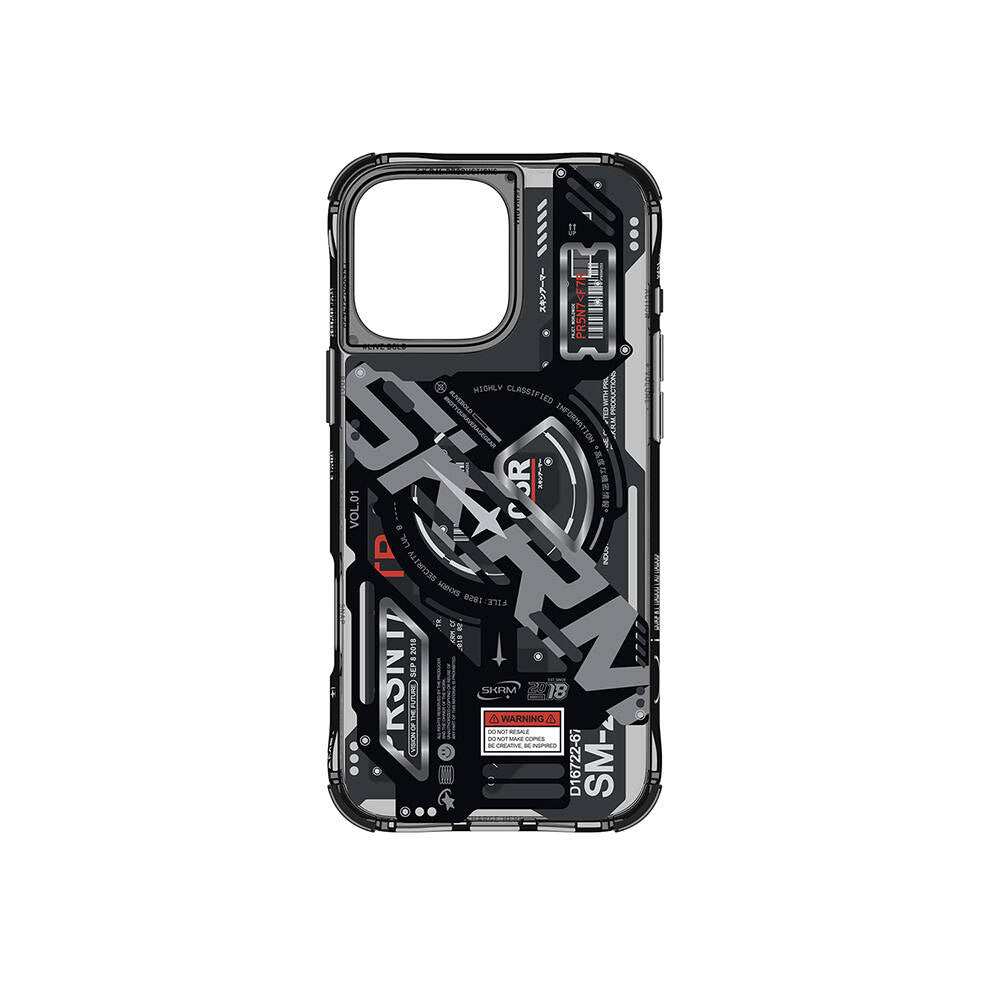 iPhone 16 Pro Kılıf M-safe Şarj Özellikli Katmanlı Makine Temalı SkinArma Ekho Kılıf