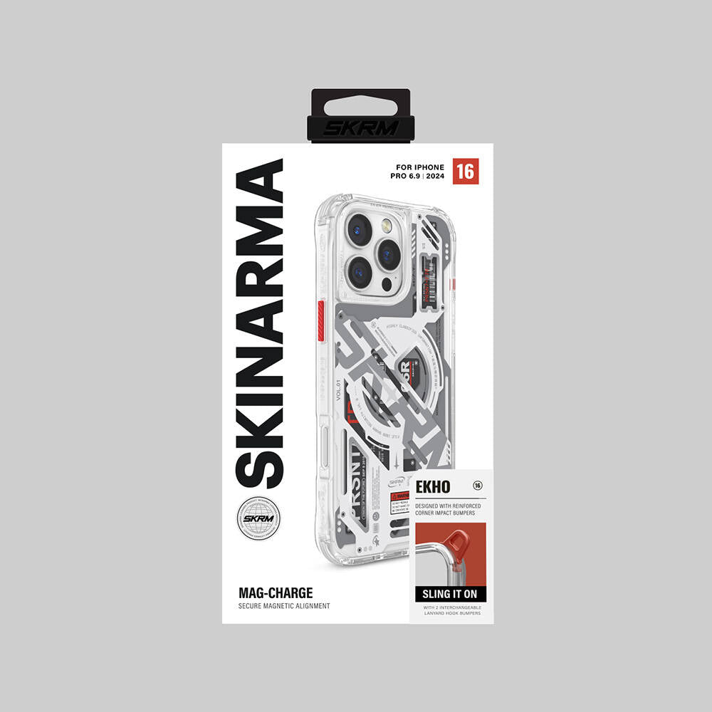 iPhone 16 Pro Kılıf M-safe Şarj Özellikli Katmanlı Makine Temalı SkinArma Ekho Kılıf