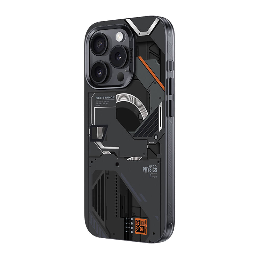 iPhone 16 Pro Kılıf M-safe Şarj Özellikli Mekanik Tasarımlı Benks Perspective Serisi Kılıf