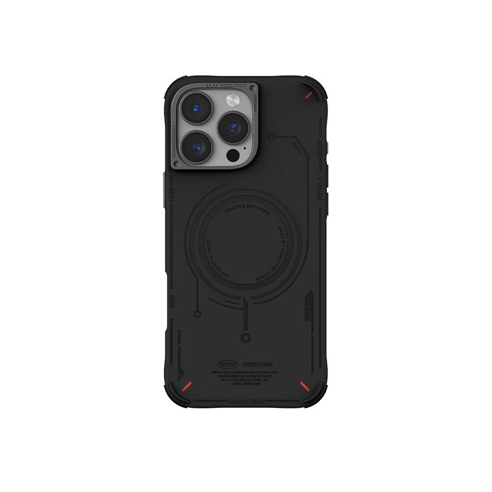 iPhone 16 Pro Kılıf M-safe Şarj Özellikli Metal Kamera Çerçeveli Skinarma Mecha Serisi Kılıf