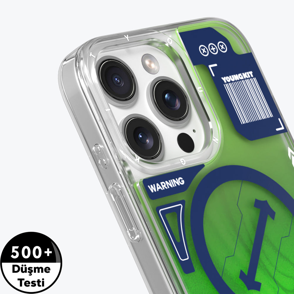 iPhone 16 Pro Kılıf M-safe Şarj Özellikli Parlak Kumlu Sıvılı Tasarımlı Galaxy Fantasy Serisi Kılıf