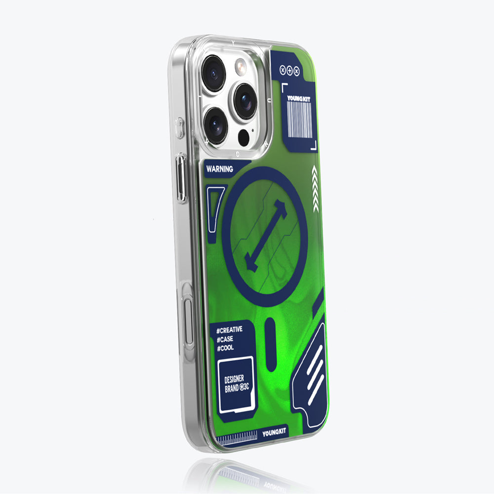 iPhone 16 Pro Kılıf M-safe Şarj Özellikli Parlak Kumlu Sıvılı Tasarımlı Galaxy Fantasy Serisi Kılıf