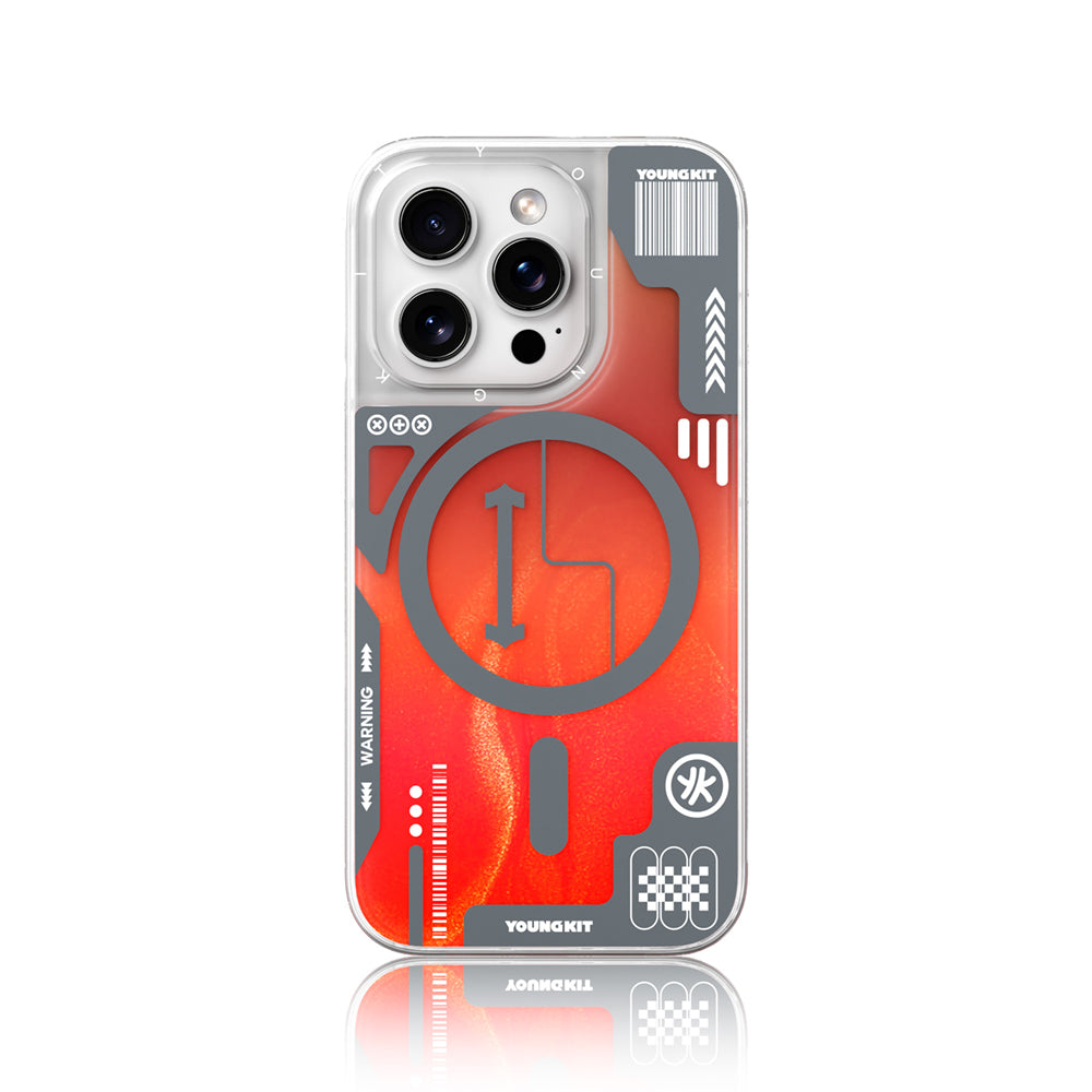 iPhone 16 Pro Kılıf M-safe Şarj Özellikli Parlak Kumlu Sıvılı Tasarımlı Galaxy Fantasy Serisi Kılıf