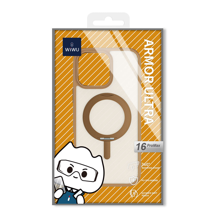 iPhone 16 Pro Kılıf M-safe Şarj Özellikli Parmak İzi Bırakmayan Wiwu FGG-202 Armor Ultra Serisi Kılıf