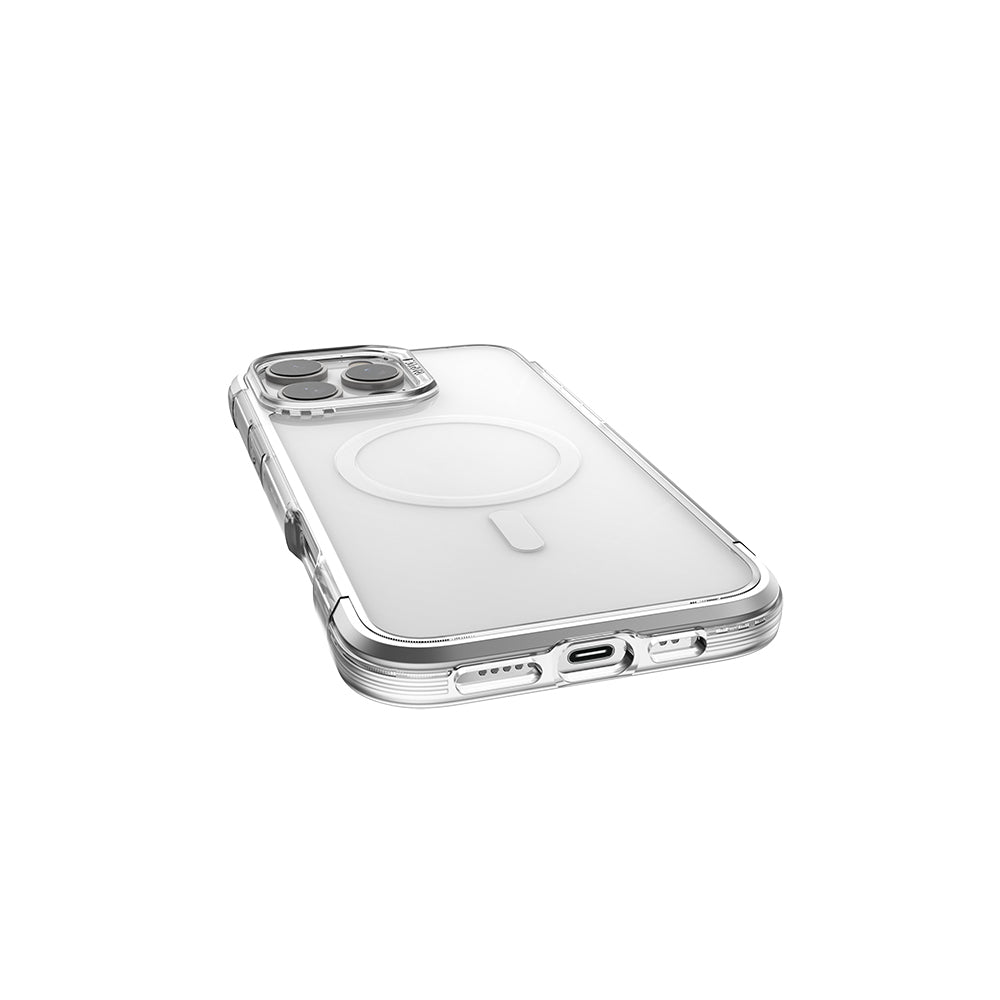 iPhone 16 Pro Kılıf M-safe Şarj Özellikli Raptic Air Serisi Airbag Tasarımlı Metal Köşelikli Şeffaf Kılıf