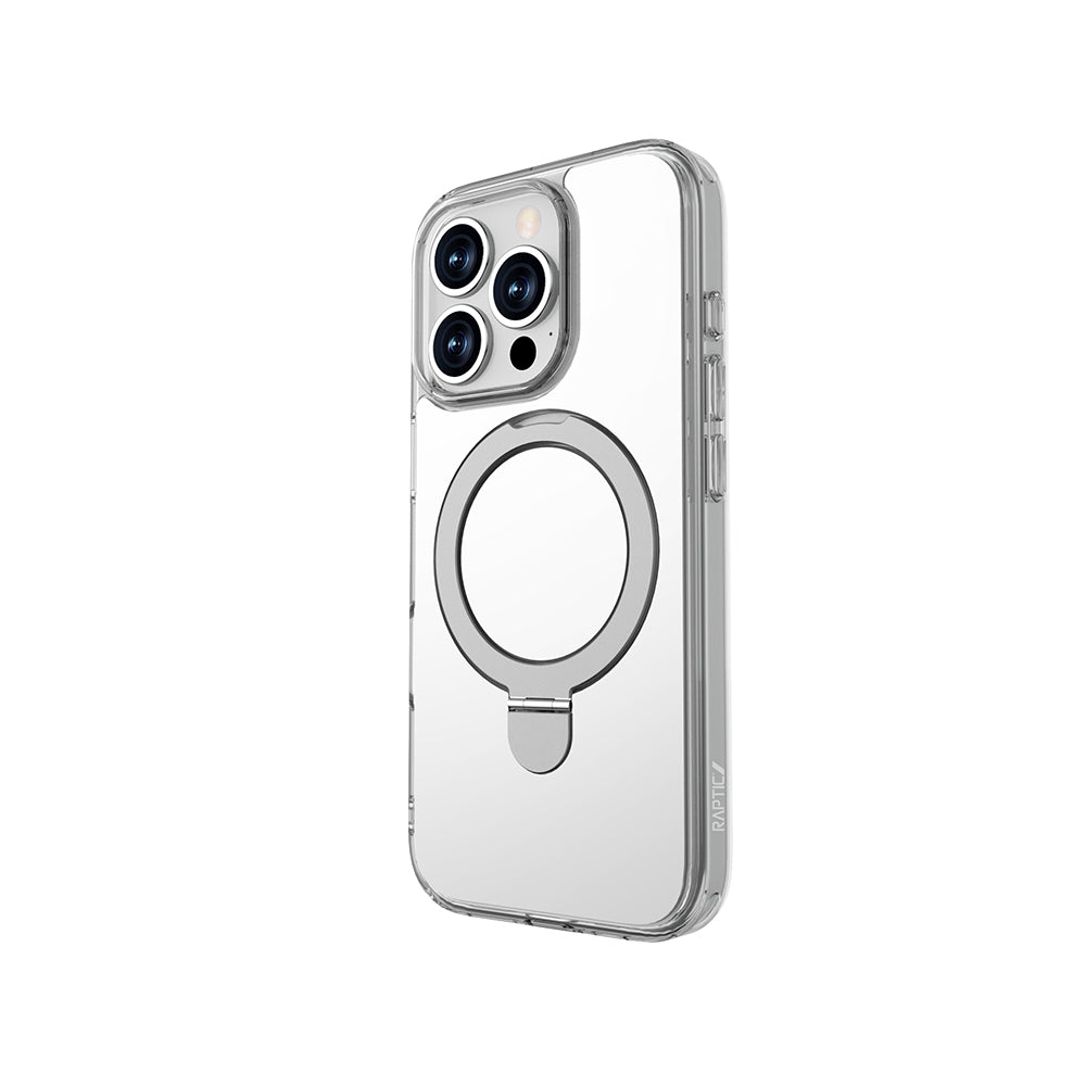 iPhone 16 Pro Kılıf M-safe Şarj Özellikli Raptic Air Stand Serisi Aynalı Arka Yüzey Standlı Kılıf