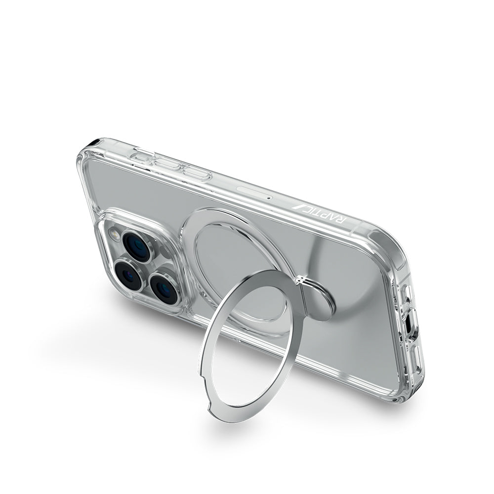 iPhone 16 Pro Kılıf M-safe Şarj Özellikli Raptic Air Stand Serisi Buzlu Transparan Tasarımlı Standlı Kılıf